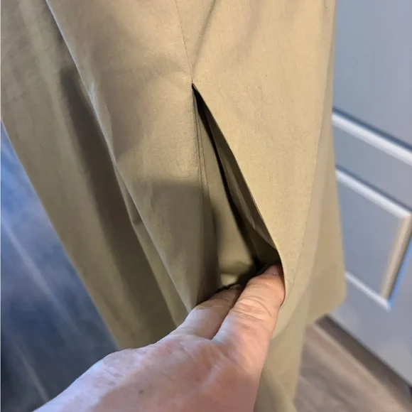 Brooks Brothers 346 Khaki Belted A Line Career Wear MIDI Dress Size 12 - Picture 8 of 9